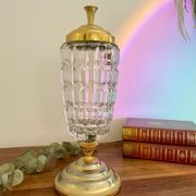 Grande bonbonnière verre et métal doré