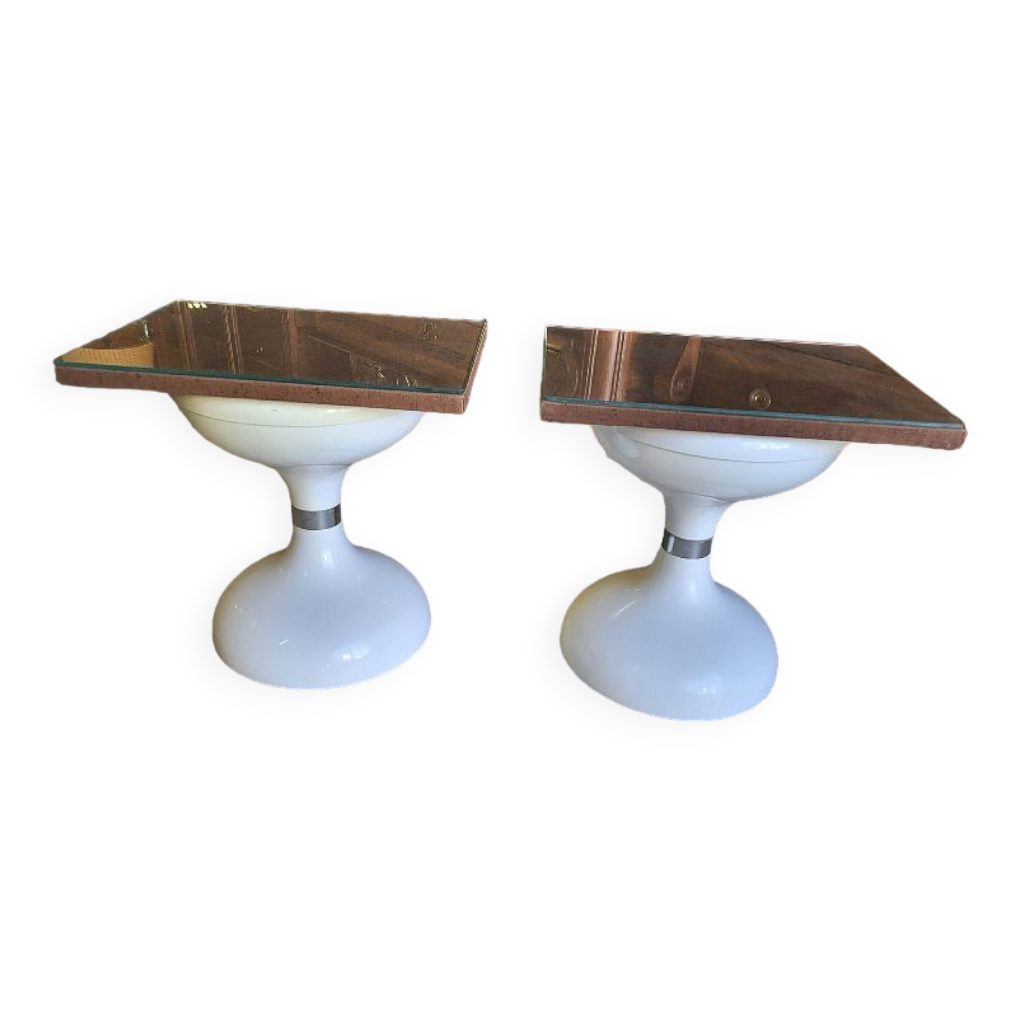 Pair of sgabello stools americano rises in bedside table