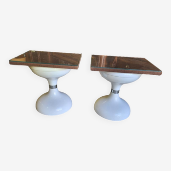 Pair of sgabello stools americano rises in bedside table