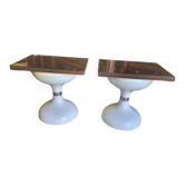 Paire de tabourets de sgabello americano monte en table de nuit