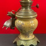 Ceramic and bronze lamp foot with Japanese floral decoration 24 cm