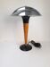 Lampe à poser champignon chrome et bois