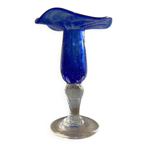 Bougeoir bleue verré