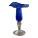 Bougeoir bleue verré bullé