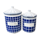 Duo de pots en émail “Farine” et “Pâtes”