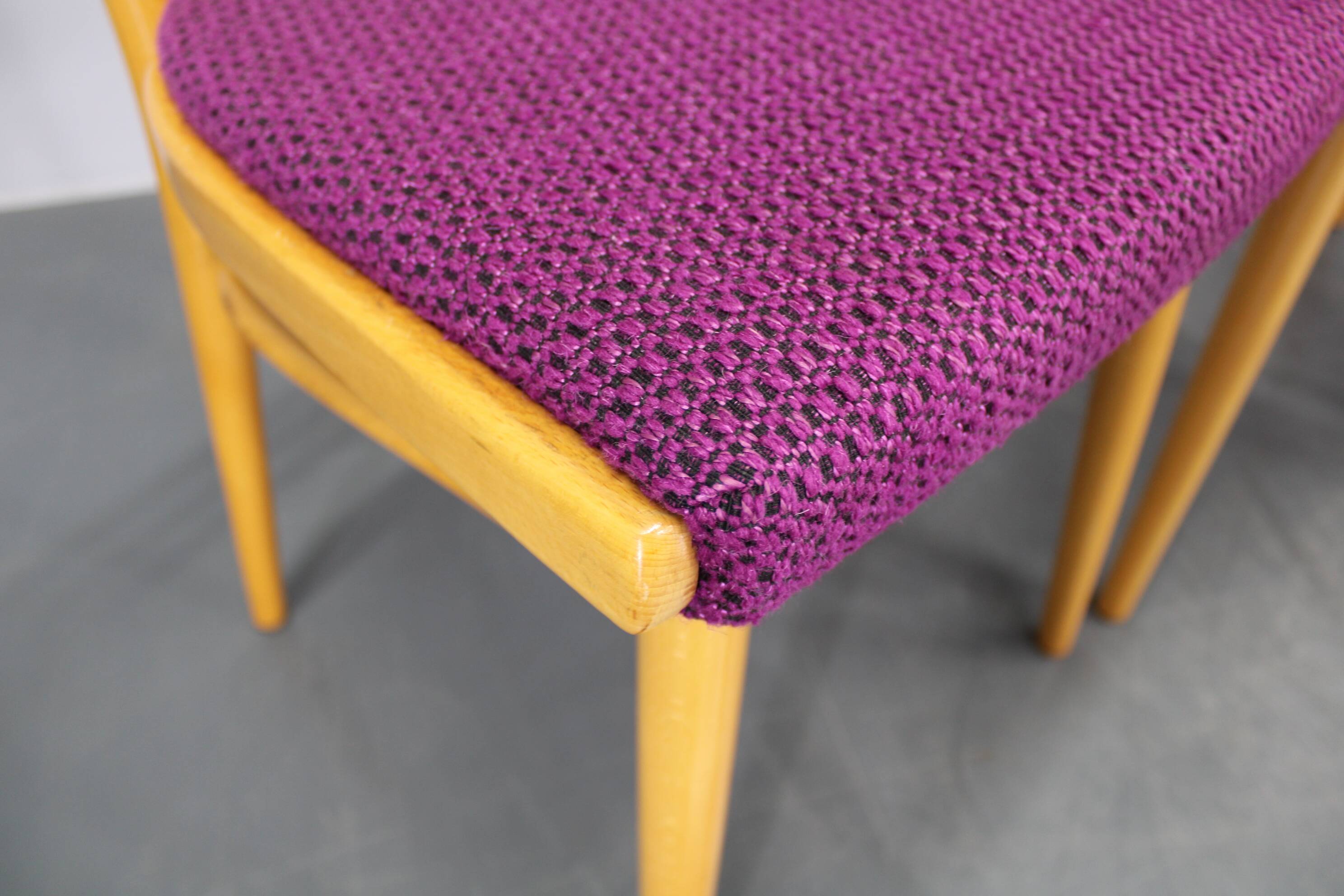 1960s Set of Four Beech Dining Chairs, Czechoslovakia