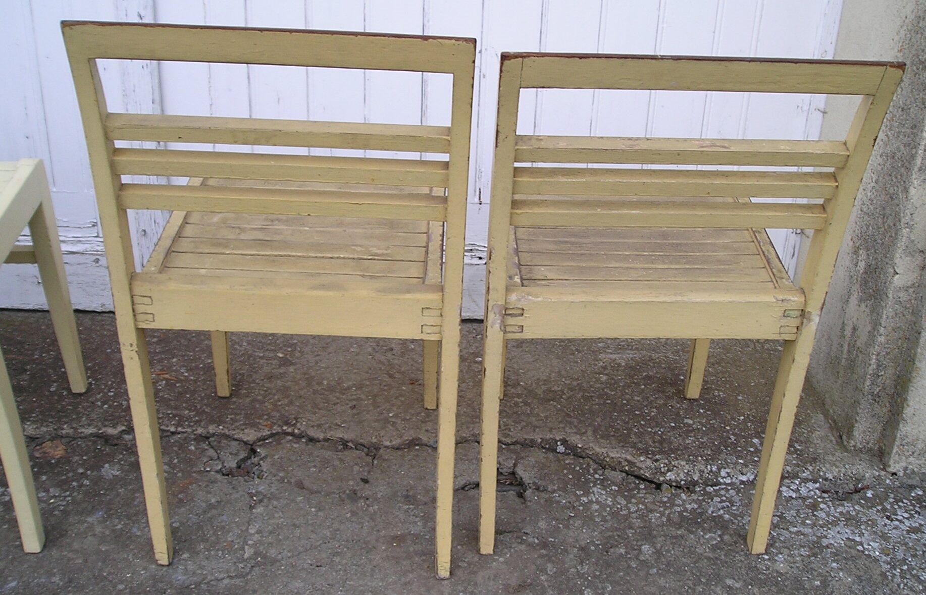 Série de 4 chaises René Gabriel, mobilier d'urgence, de sinistrés, reconstruction, années 50