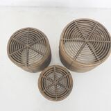 Set of three manou baskets or side tables attrb. to Tito Agnoli, Italy 1970