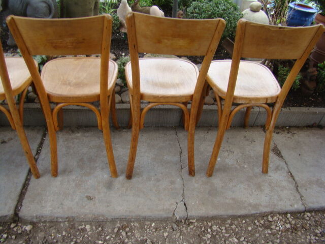 Lot of six old bistro chairs