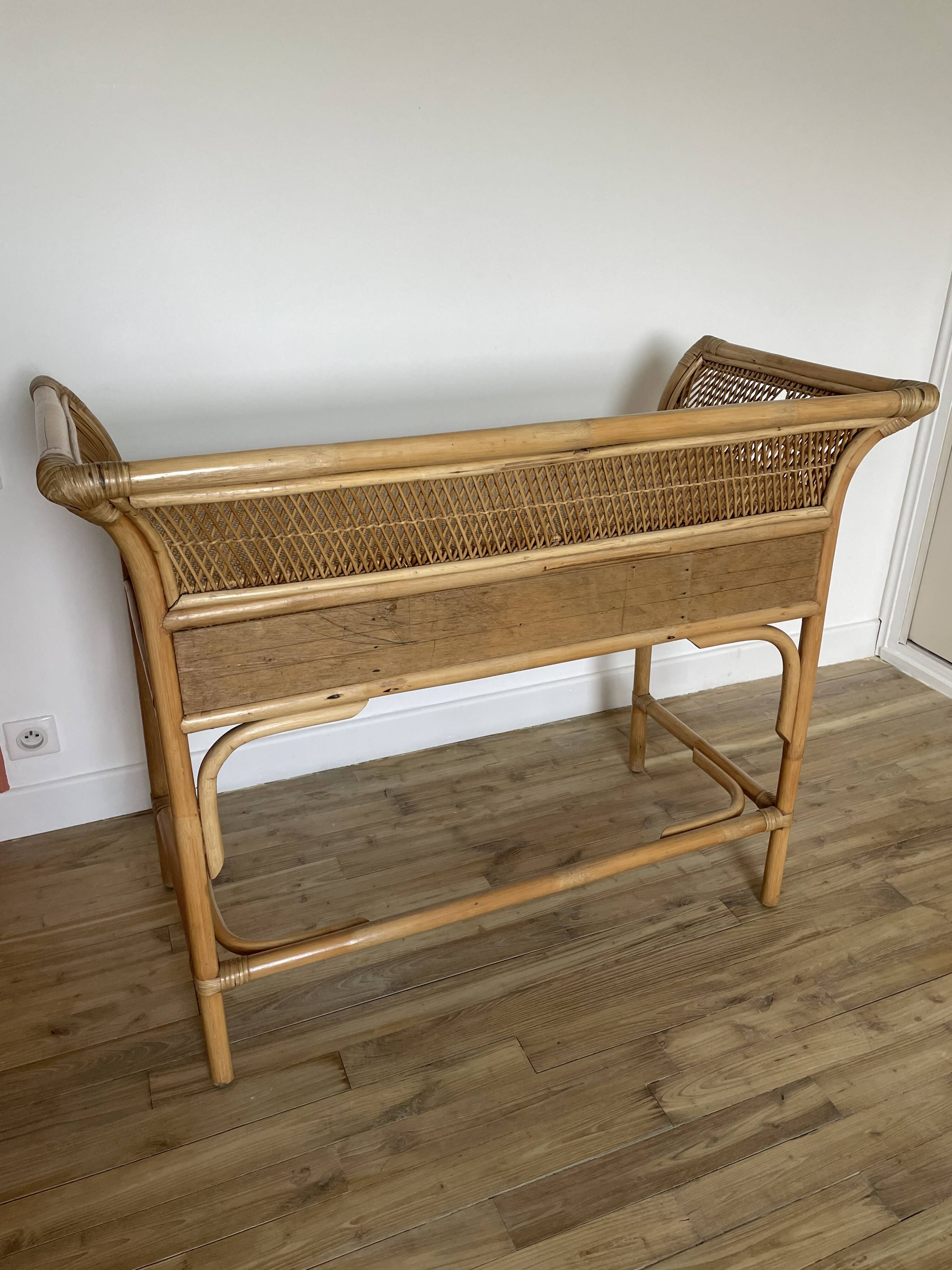 Bamboo and rattan desk