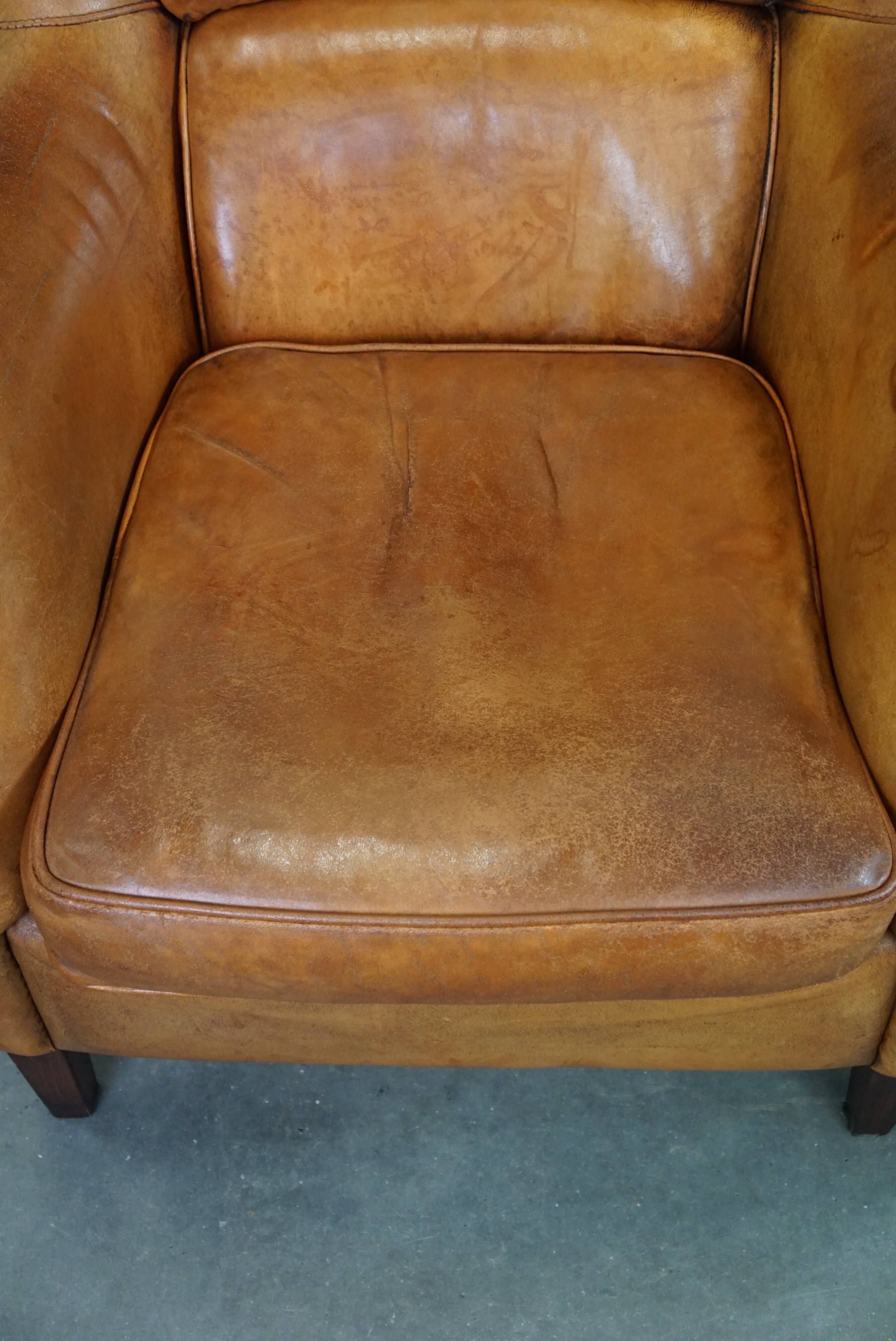 Set of two super rugged and very comfortable sheep leather armchairs