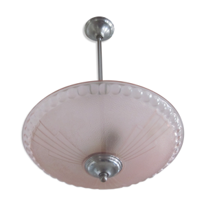 Suspension art deco en verre moulé
