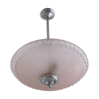 Art deco pendant lamp in molded glass