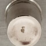 Liquor service crystal carafe glasses silver metal