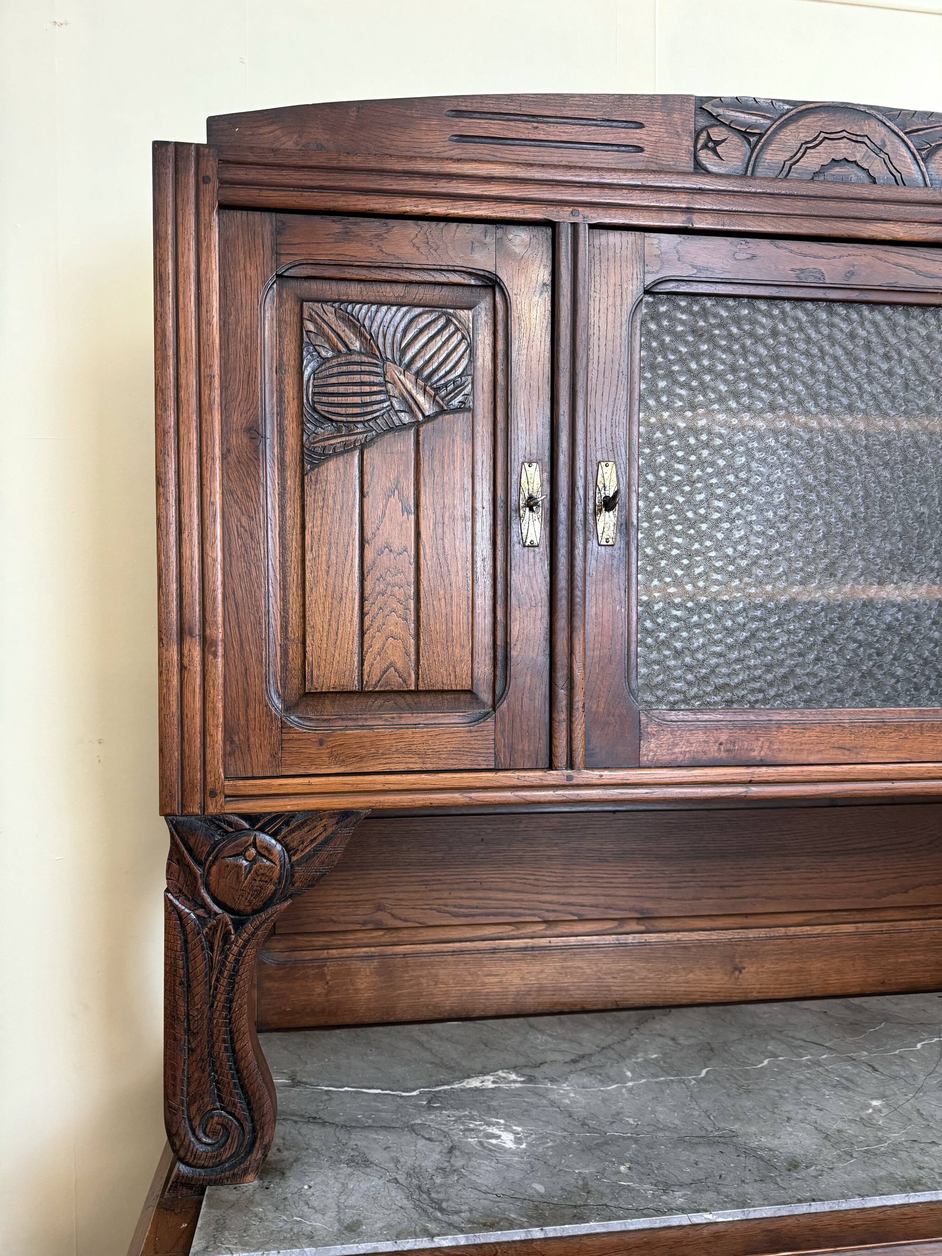 2-body art deco buffet in solid wood circa 1940