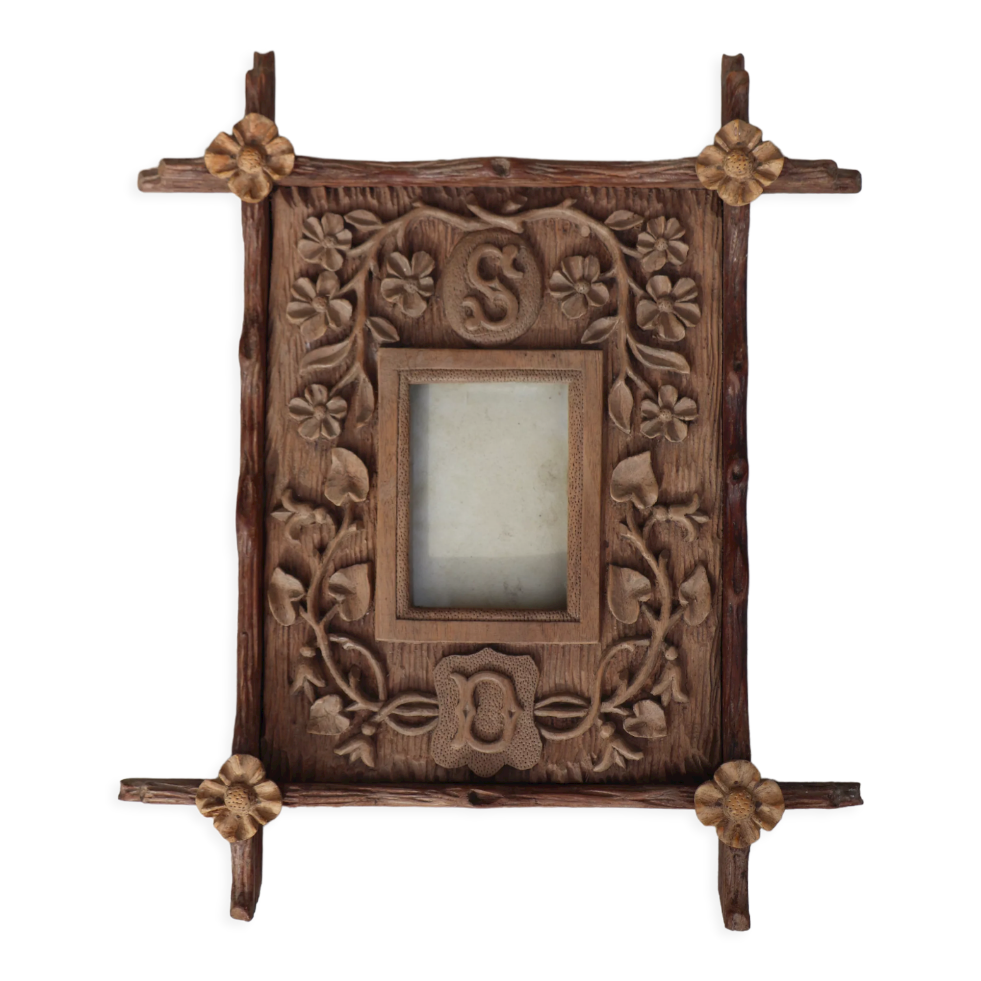 Black forest frame carved wood