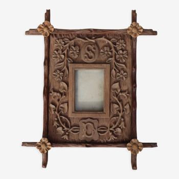 Black forest frame carved wood