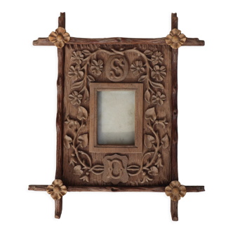 Black forest frame carved wood