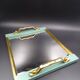 Small wooden metal top and mirror around 1950