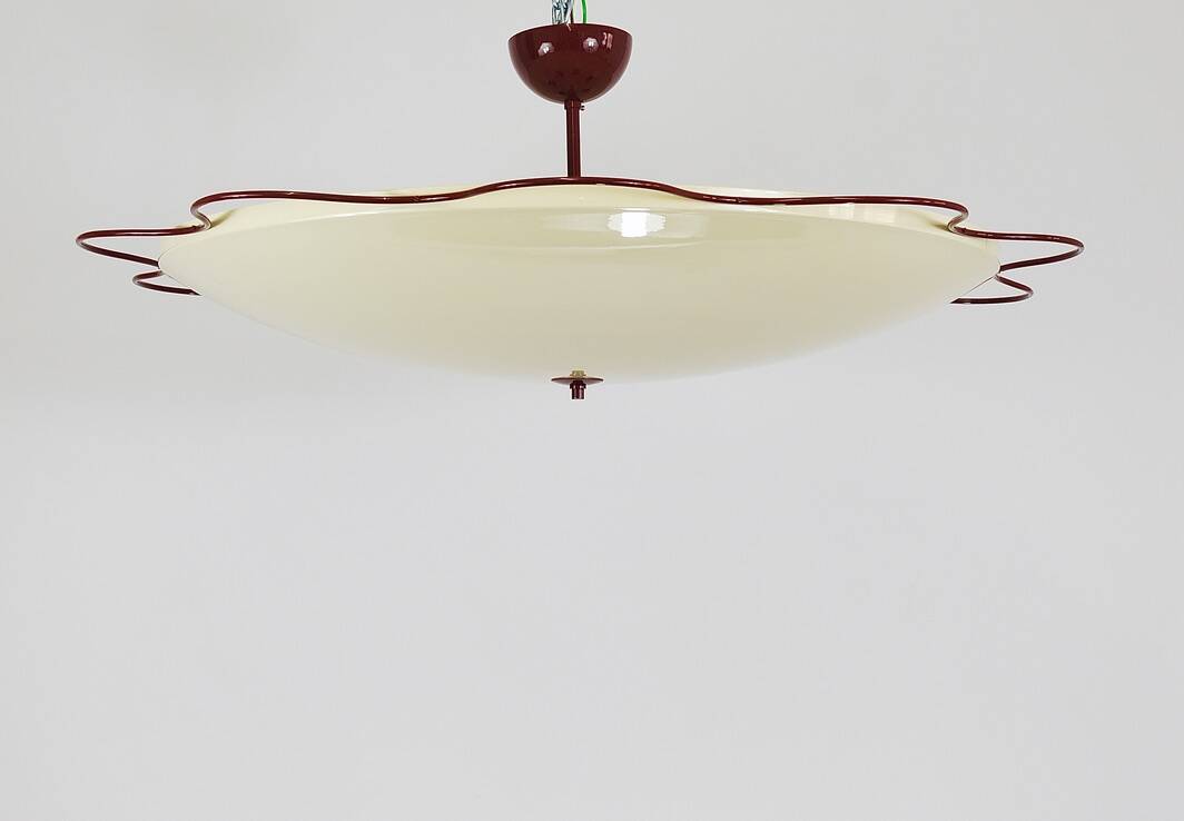 Large flush mount indirect light ceiling fixture from the Filmcasino in Vienna, 1950s.