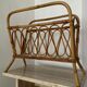 Vintage rattan magazine holder 70s