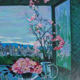 Michel Henry: Still life overlooking the city, original signed silkscreen print