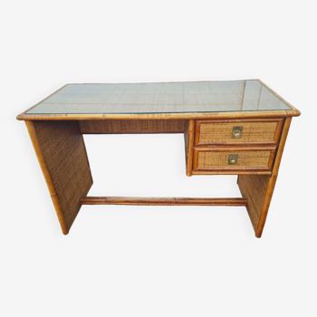 Vintage Rattan Desk from the 70s