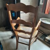 Armchair in wood and straw