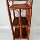 Petite table d'appoint ancienne en bambou et bois