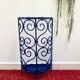 Porte-parapluie en fer forgé bleu des années 70
