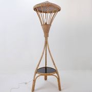 Mid-Century tripod Rattan Floor Lamp - 1960s
