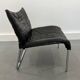 Vintage Mid-Century Scandinavian Modern Black Patchwork Leather Lounge Chair SET From IKEA, 1980s