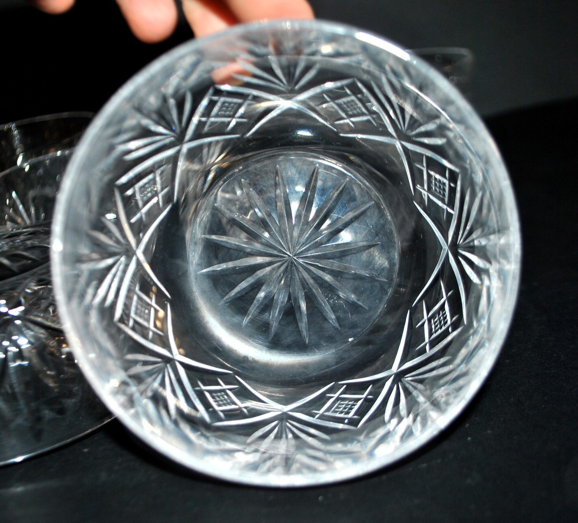 Lorraine crystalware set of 9 cut crystal bowls model Junon Lemberg Chantilly