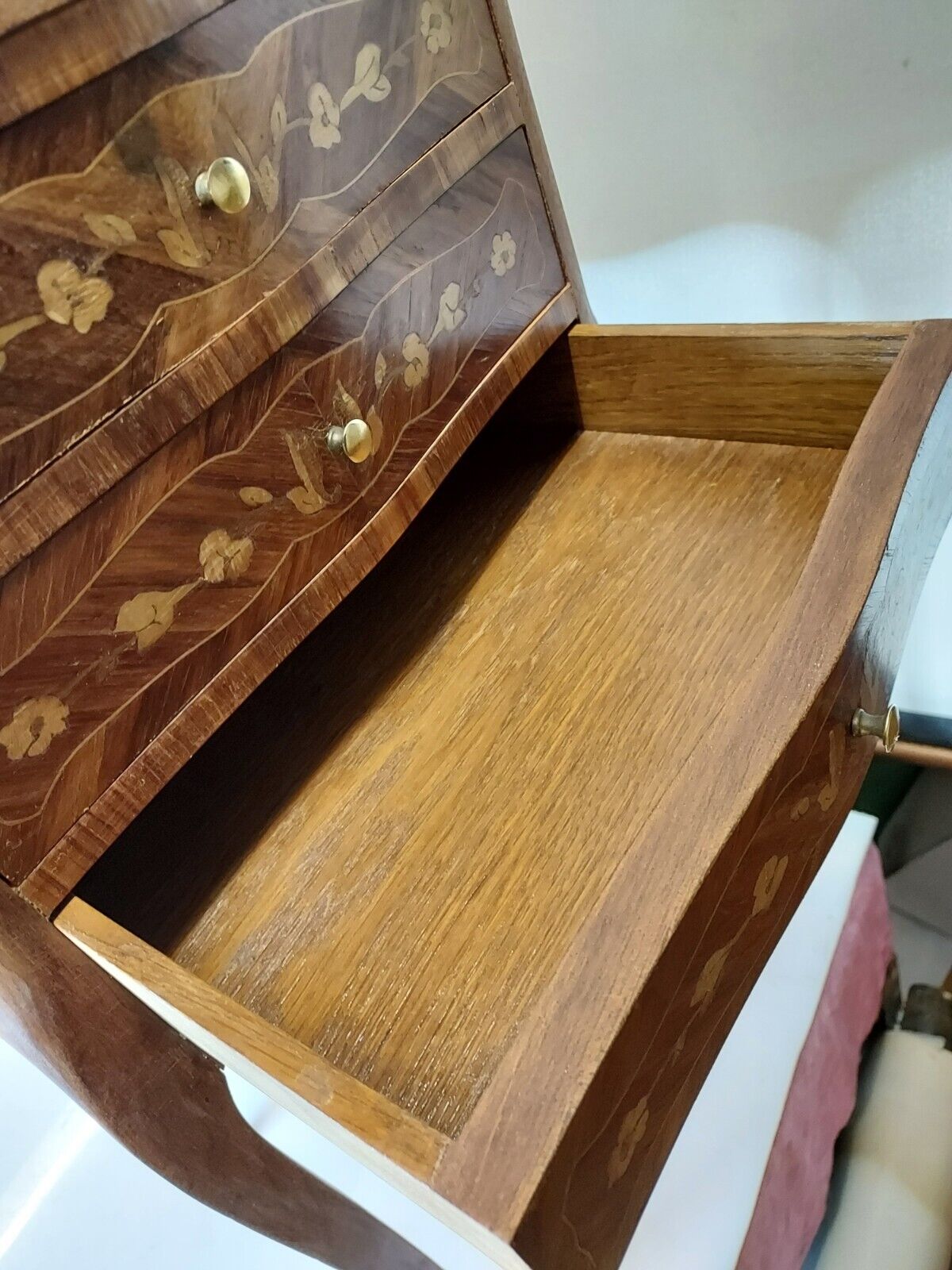 Marquetry bedside table