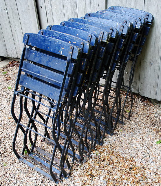 Series of 10 garden chairs