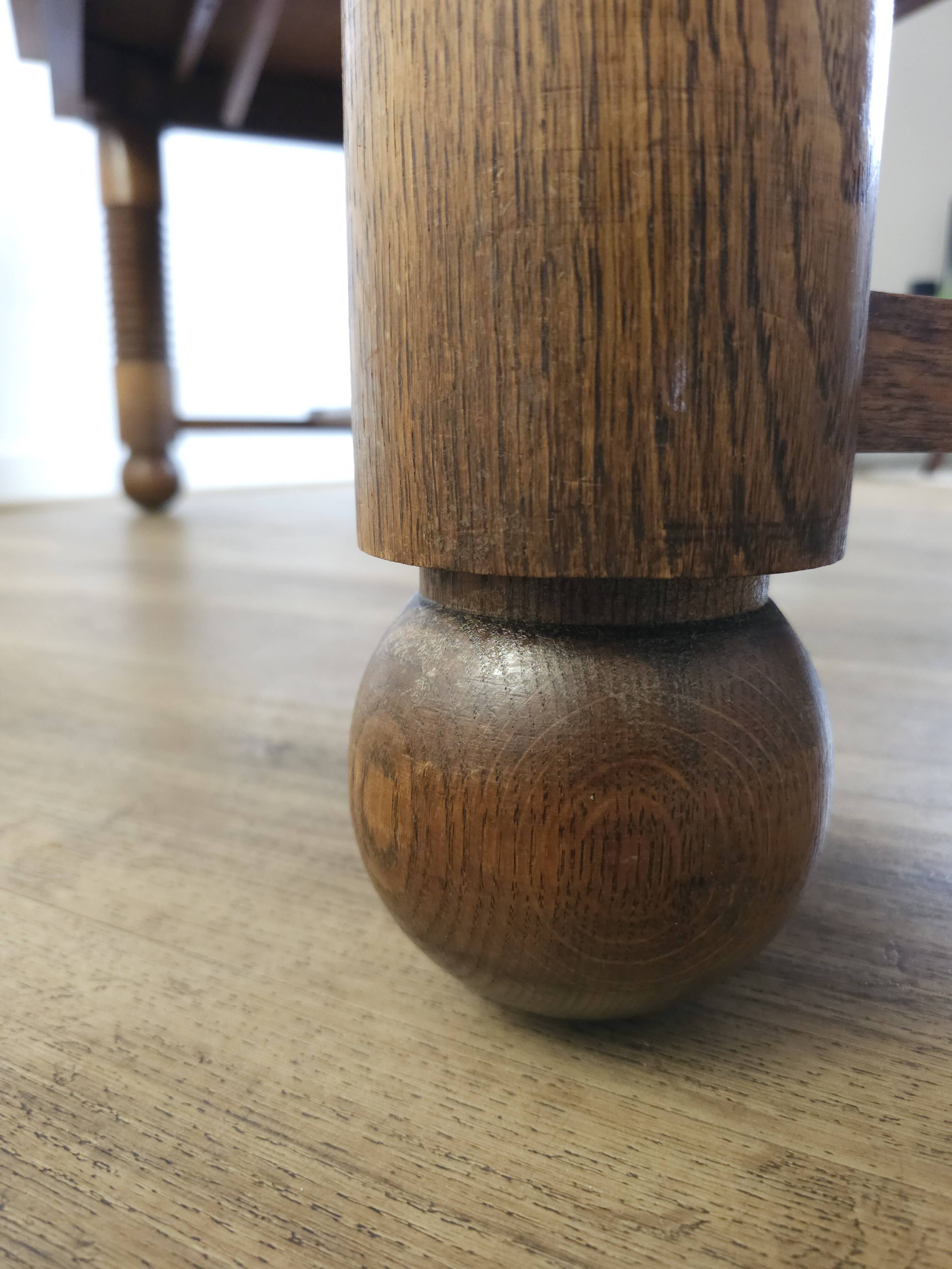 Oak dining table, DLG Charles Charles Dudouyt, 1950s