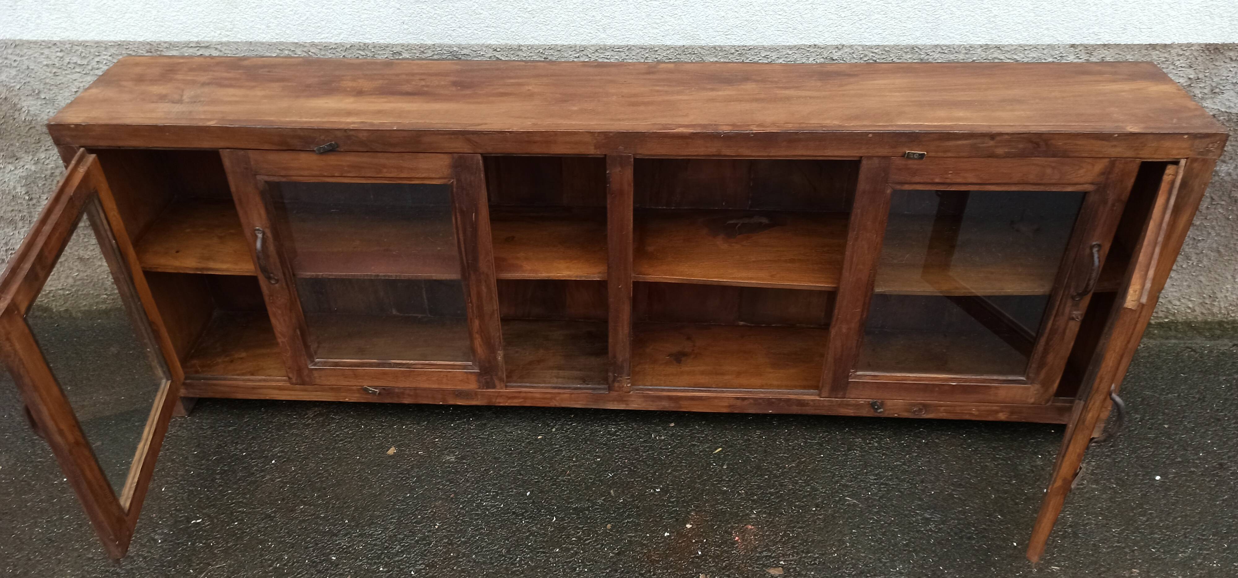 Wooden glass sideboard