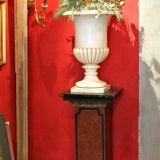 19th Century Italian Faux Marble Lacquer Architectural Pedestals or Columns, Set of 2
