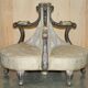 Silver-plated sculpted "Tete a Tete" canapé conversation, antique 19th century.