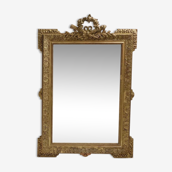 Miroir ancien à coquille Napoléon III - 108x81cm