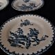 Lot of six flat plates in earthenware Gien décor blue thistles