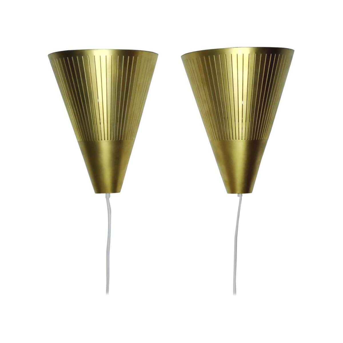 Scandinavian Modern Brass Wall Sconces by IKEA, 1980s