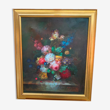 Peinture « Nature morte aux fleurs ».