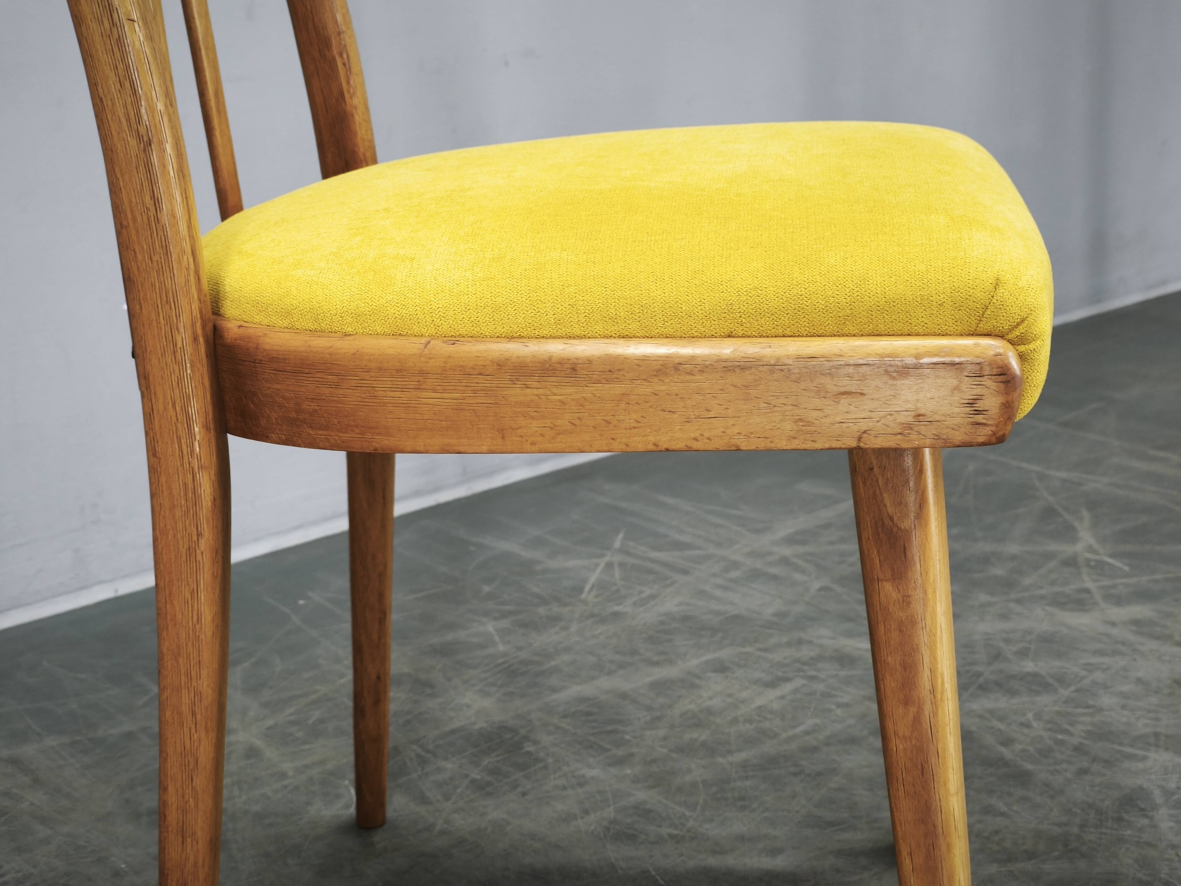 Set of 4 Mid-Century TON Beech Dining Chairs, Czechoslovakia, 1970s