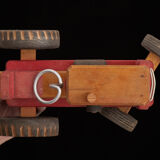 Tracteur et remorque jouet en bois Dejou vers 1960