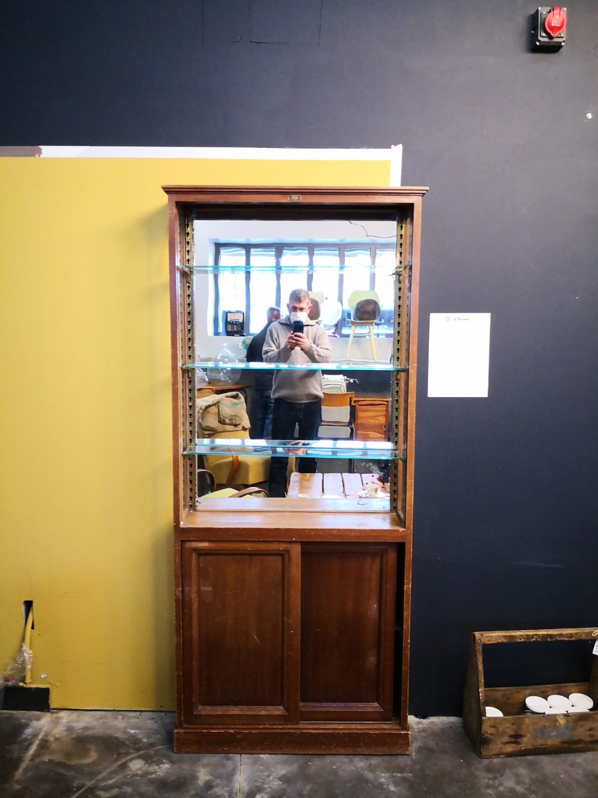 Wood and Art Deco glass showcase