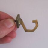 Set of 5 Vintage Brass Square Hooks