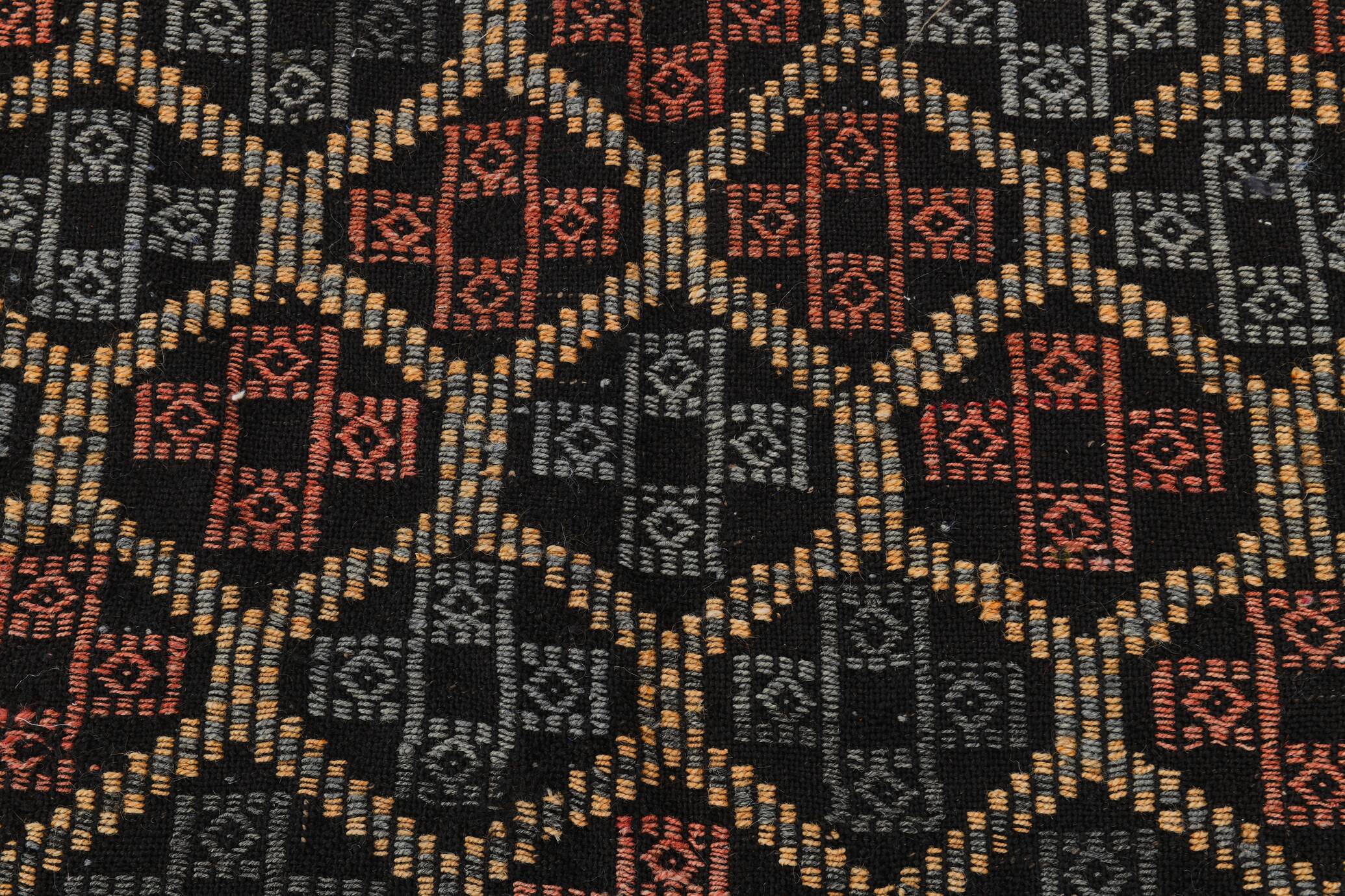 6x9 Green & Red Geometric Vintage Kilim Rug