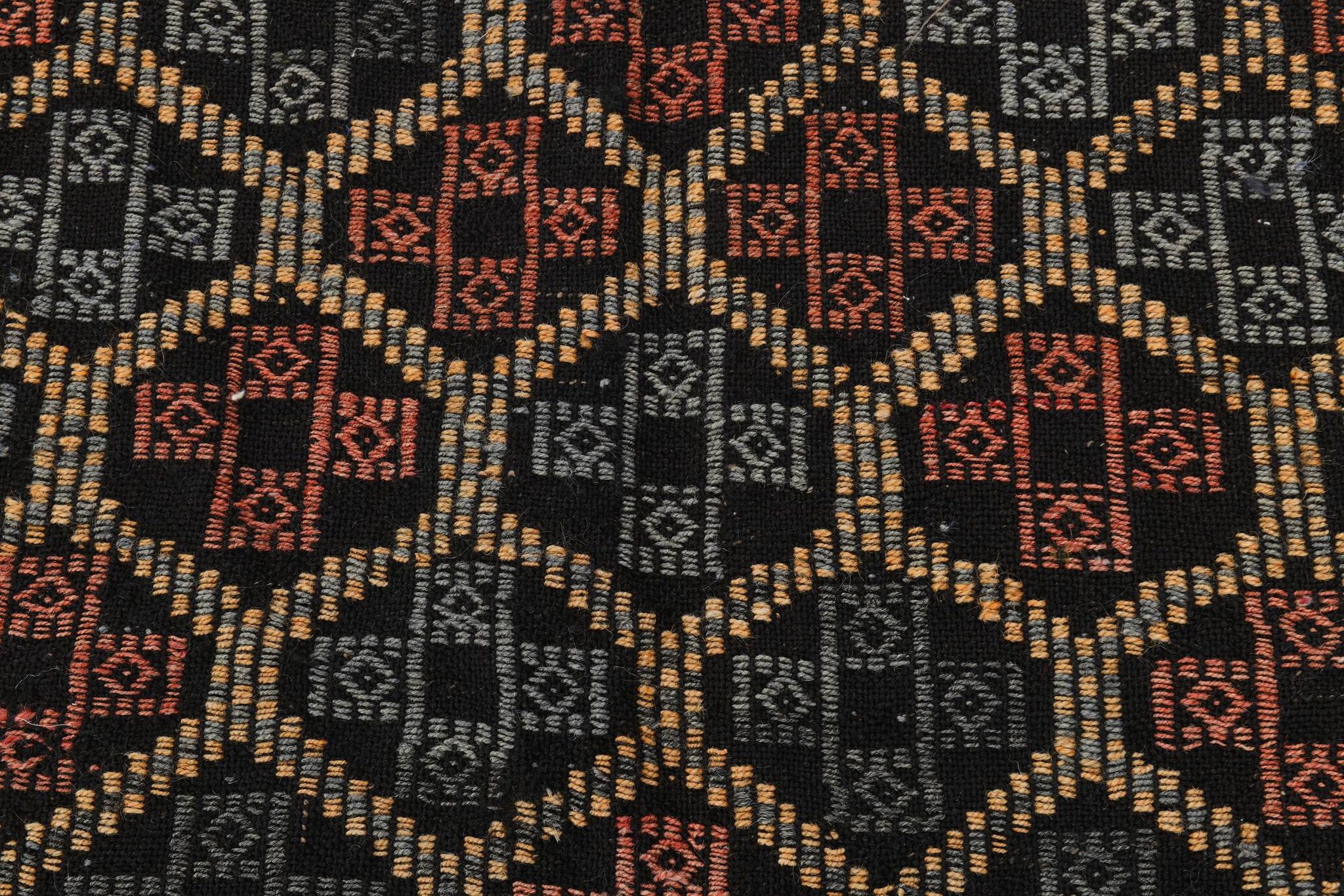 6x9 Green & Red Geometric Vintage Kilim Rug