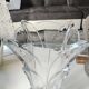 Large stylish crystal vase, floral/palm shape. High 30 cm